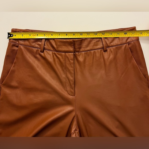 Commando Revolve Brown Faux Leather Crop Pants 7/8 Trouser High Rise Stretch - Picture 11 of 13